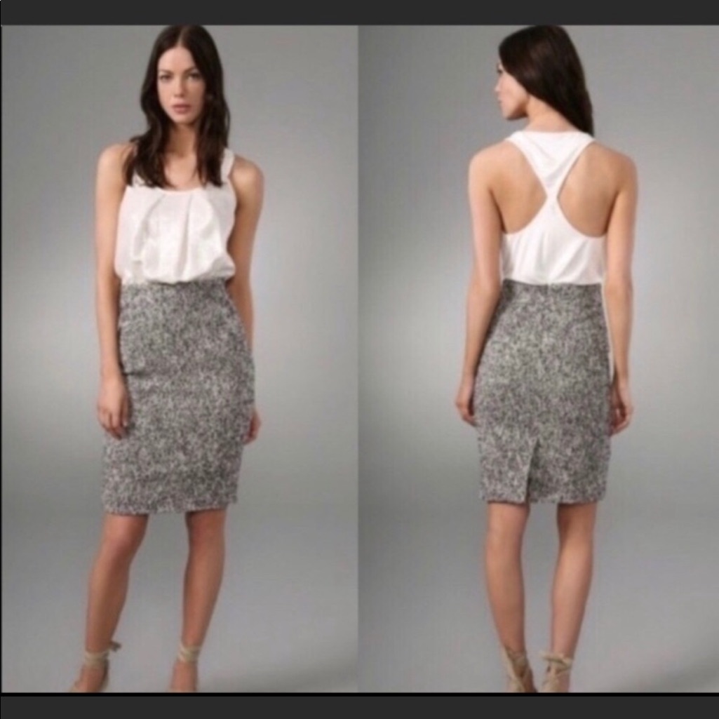 Rachel Roy Signature Tweed Mixed Media Dress Sz 2